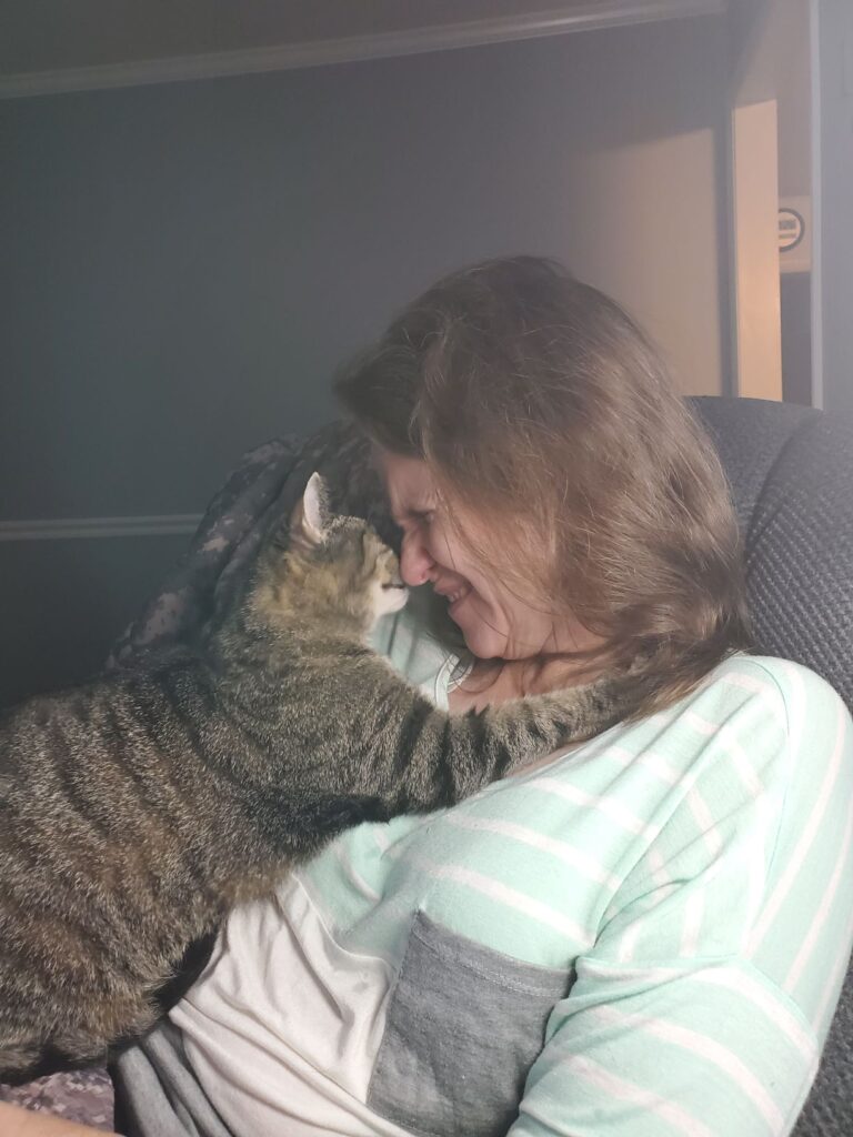 Joey mom loving kittystead